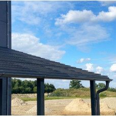 Profilētā polikarbonāta jumta loksnes DIAMOND TILE EFFECT 2,8 mm 0,954x3m, pelēka