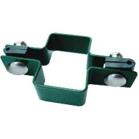 Paneļu žoga stiprinājums abpusējs 60x40mm, ZN+RAL6005 (zaļš)