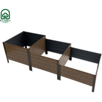 Paaugstinātā dārza dobe KLASIKA Woodlook trepjveida pelēka 225x75 cm, h-50-40-30 cm
