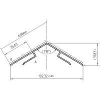 Alumīnija kore 6mm polikarbonātam 2,10m