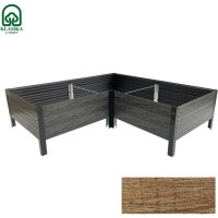 Paaugstinātā dārza dobe KLASIKA Woodlook L – formas, brūna: 150x150x75x75x75x75 cm, h-30 cm