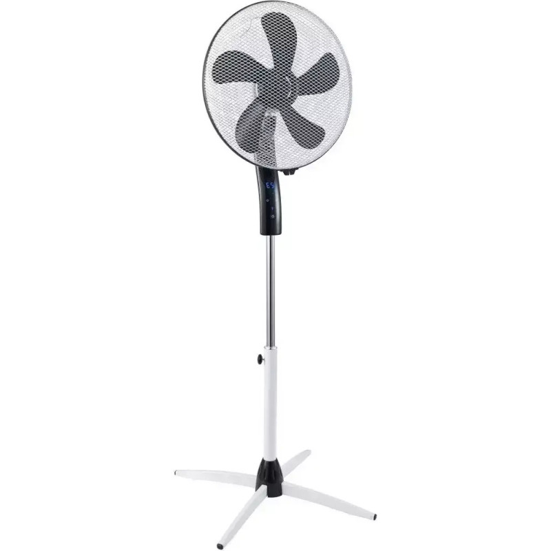 Dedra-Exim Gridas ventilators, 16”, melns-balts, ar pulti