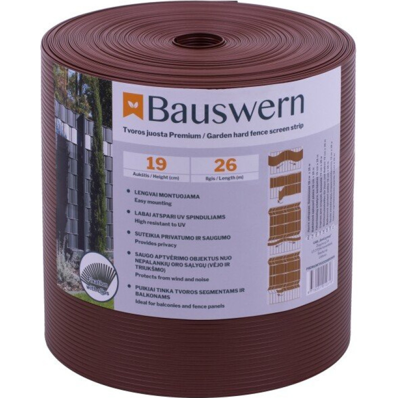 Žoga lamile Bauswern Premium 2600x19cm RAL8011, brūna