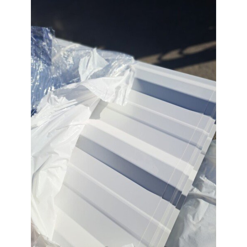 Metāla segums T18 E trapecveida, 0,37mm 2500x980mm PS RAL9010 (Balts)