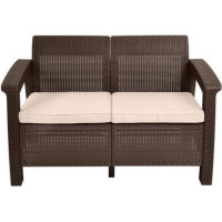 Dubultdīvāns KETER CORFU LOVE SEAT brūns