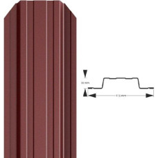 Profilēta metāla žoga štaketas STANDARD PSx2 RAL8017 (glancēts poliesters brūns)