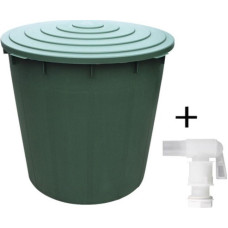 Ūdens tvertne ar vāku un pieslēguma komplektu, 500L, zaļa;