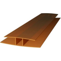 Savienojuma profils polikarbonāta loksnēm PC-H 8-10 mm, Bronza 4000 mm