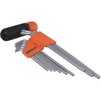 Torx atslegas CrV, 1,5–10 mm, 9 gab. supergari, mainams rokturis