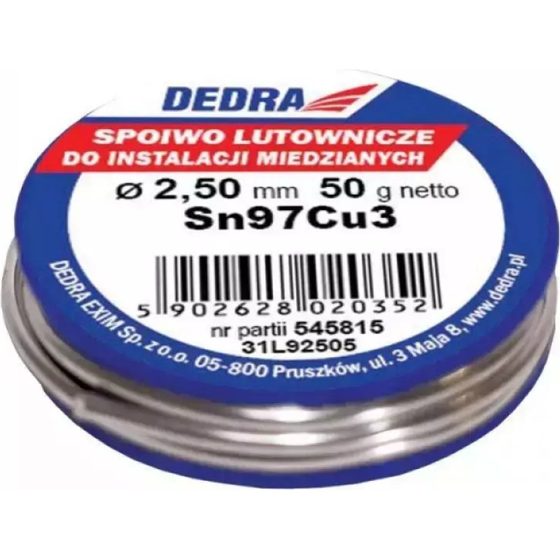 Lodalva, 97 % SN, Sn97Cu3, 2,5 MM, 50 g