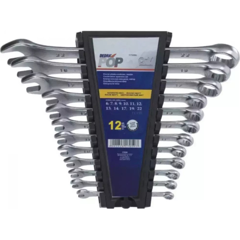 Kombinetas atslegas CrV, 8, 10, 12, 13, 14, 17, 19, 22 mm, 8 gab.