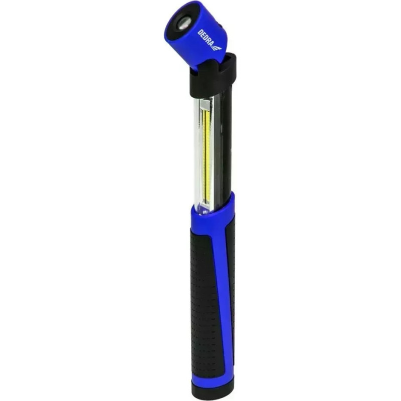 Lampa, 2 W LED COB + 0,5 W LED, 150 lumeni, izbidama rotejoša galva,
magnets, ar baterijam
