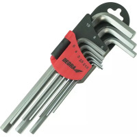 Garas sešstura uzgriežnu atslegas 1.5-10mm kompl. 9 gab., CrV