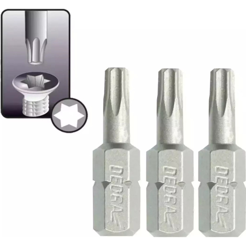 Skruvgriežu uzgali Torx T15x25mm, 3gab. blisteris