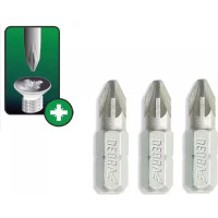 Skruvgriežu uzgali Pozidirv PZ1x25mm, 3gab. blisteris