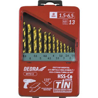 Urbju komplekts metalam HSS+kobalts+TiN,13gab, 135°