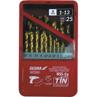 Urbju komplekts metalam HSS+kobalts+TiN,25gab, 135°